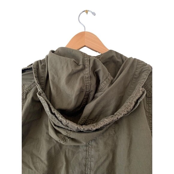 Garage Womens Brown Green Hooded Utility Jacket Zipper Lightweight Size Sz XS - Picture 5 of 11